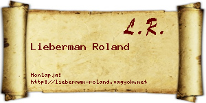 Lieberman Roland névjegykártya